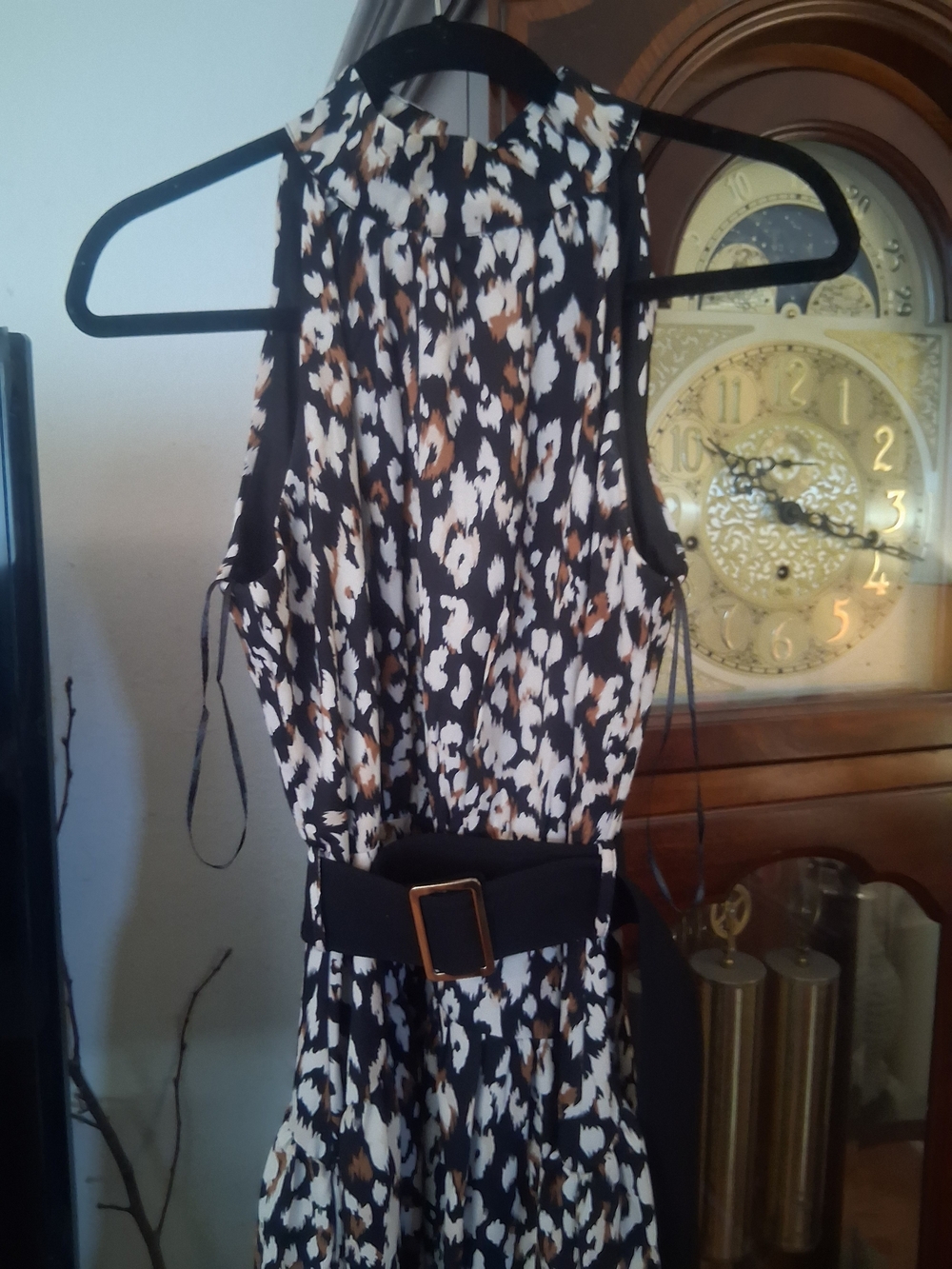 Animal Print Dress in Black, Cream & Brown